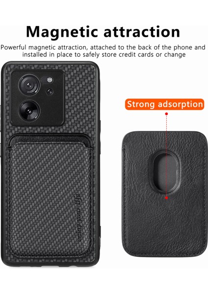 Xiaomi 13T/13T Pro/redmi K60 Ultra Kasa Manyetik Çıkarılabilir Kart Tutucu Telefon Kapak Black (Yurt Dışından) fiyatları