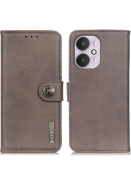 Xiaomi Redmi 13C 4g/poco C65 4g Case Covehide Doku Standı Cüzdan Akıllı Telefon Kapak-Khaki (Yurt Dışından)