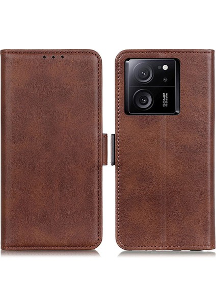 Xiaomi Redmi K60 ULTRA/13T/13T Pro Case Deri Cüzdan Stand Anti-Çizelge Telefon Kapak Kahverengi (Yurt Dışından)