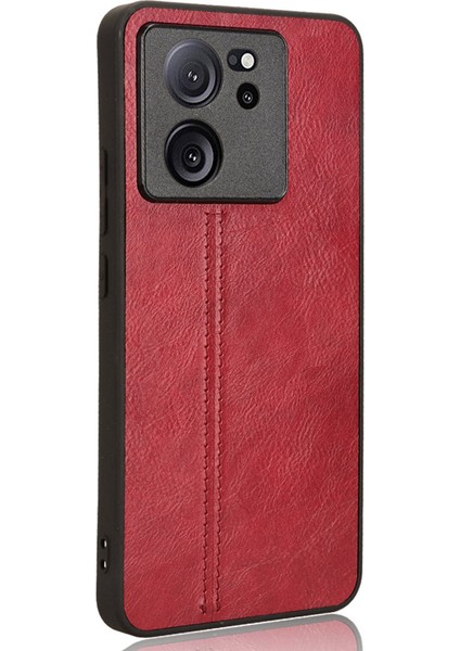 Xiaomi 13T/13T Pro/redmi K60 Ultra Kasa Anti-Drop Cowhide Dokusu Pu+Tpu+Pc Telefon Kapak-Kırmızı (Yurt Dışından) fiyatları