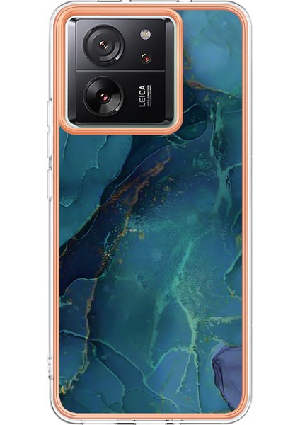 Xiaomi 13T/13T Pro/redmi K60 Ultra Tpu Kasası 2.0mm Imd Mermer Desen Telefon Kapak Yeşili (Yurt Dışından) fiyatları