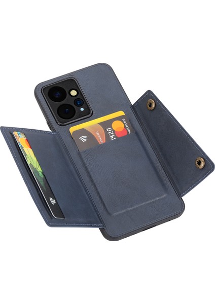 Xiaomi Için Redmi Note 12 4g Damla Koruma Deri Kaplamalı Tpu Telefon Kapağı Kickstand Shell, Kart Yuvaları Mavisi (Yurt Dışından) fiyatları