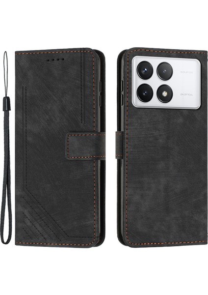 Xiaomi Redmi K70 Pro 5G/K70 5g Telefon Kılıfı Deri Deri Flip Cüzdan Kapak Black (Yurt Dışından)