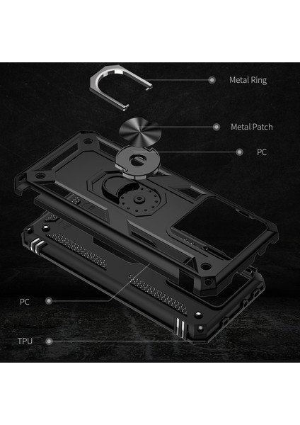 Xiaomi 13T/13T Pro/redmi K60 Ultra Case Tpu+Pc Dönen Yüzük Kickstand Cep Telefonu Kapak Black (Yurt Dışından) fiyatları