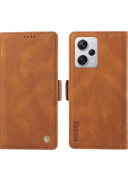 Xiaomi Redmi Için Flip Cüzdan Kılıfı Not 12 Pro 5g/not 12 Pro Speed ​​5g/poco X5 5g, Cilt Touch Pu Deri Stand Telefon Kapak-Brown (Yurt Dışından)