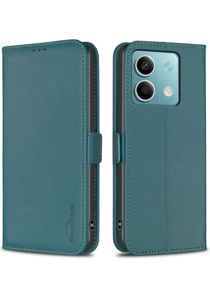 Xiaomi Için Redmi Note 13 5g Cüzdan Kılıfı Deri Telefon Kapağı Stand Yeşili (Yurt Dışından)