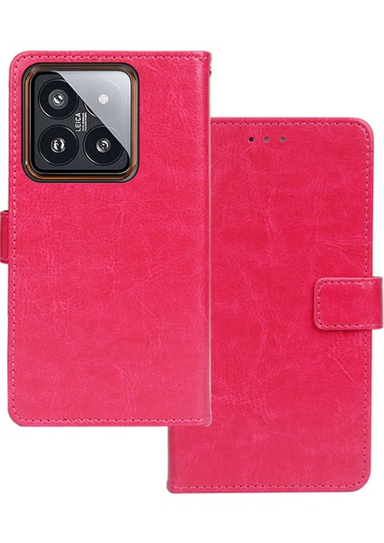 Xiaomi 14 Pro Vaka Karar Stand Pu Deri Cep Telefonu Kapağı Cüzdan Ros (Yurt Dışından)