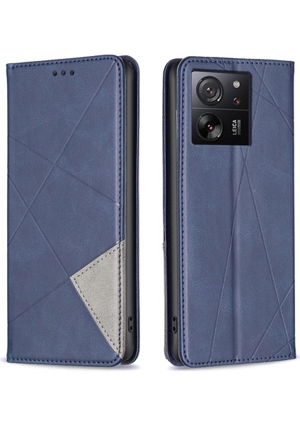 Xiaomi 13T/13T Pro/redmi K60 Ultra Kılıf Manyetik Pu Deri Kart Yuvası Telefon Kapak-Blue Için (Yurt Dışından)