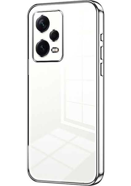 Xiaomi Redmi Için Note 12 Pro+ 5g Tpu Kasası Elektrolatlama Hassas Lens Kesme Geri Kabuk-Silver (Yurt Dışından)