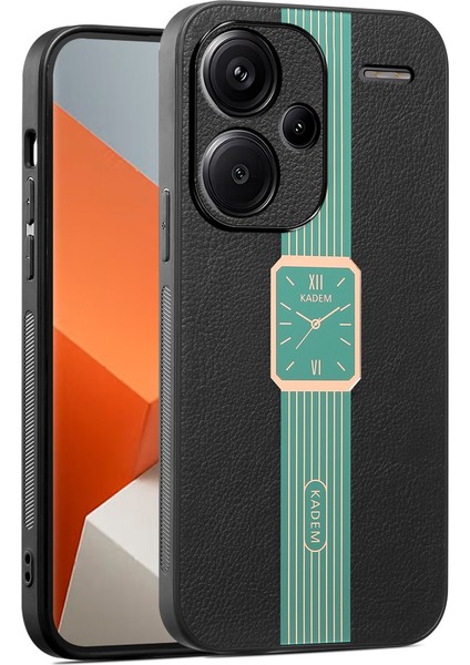 Xiaomi Redmi Için Note 13 Pro+Durum Etkisi Dayanıklı Pu Deri+Tpu+Akrilik Telefon Kapak Yeşil (Yurt Dışından)