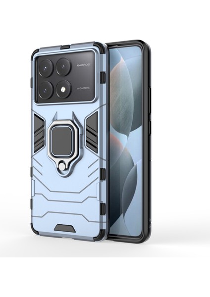 Xiaomi Için Redmi K70E 5g Telefon Kılıfı Pc+Tpu Kapak Döndürme Halkası Tutucu Kickstand-Blue (Yurt Dışından)