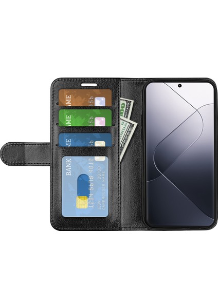 Xiaomi 14 Pro Case Stand Cüzdan Deri Telefon Kapak Black (Yurt Dışından) fiyatları
