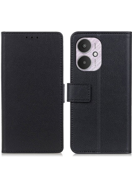 Xiaomi Redmi Için 13C 4g/poco C65 4g Vaka Şok Geçirmez Pu Deri Cüzdan Telefon Tam Koruma Kapağı Black (Yurt Dışından)