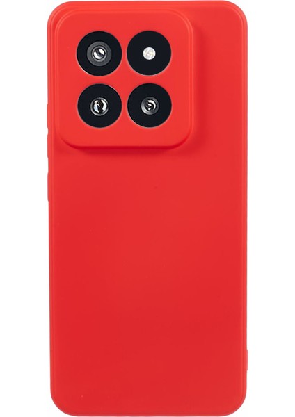 Xiaomi 14 Pro Tpu Kasası Fırber Aster Kazanlı Telefi Taraf Kurul-Kırmızı (Yurt Dışından)