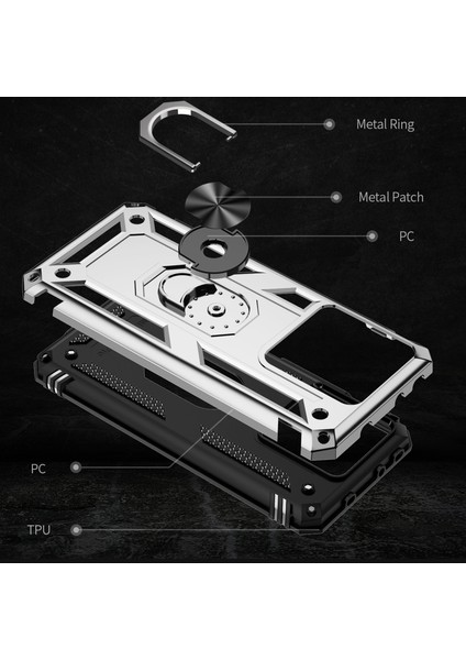 Xiaomi 13T/13T Pro/redmi K60 Ultra Case Tpu+Pc Dönen Yüzük Kickstand Cep Telefonu Kapak Silver (Yurt Dışından) fiyatları