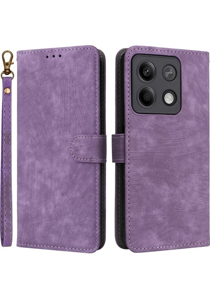 Xiaomi Redmi Için Note 13 Pro 5g Cep Telefon Kılıfı Rfıd Engelleme Cüzdan Deri Kapağı Strap-Murple ile (Yurt Dışından)