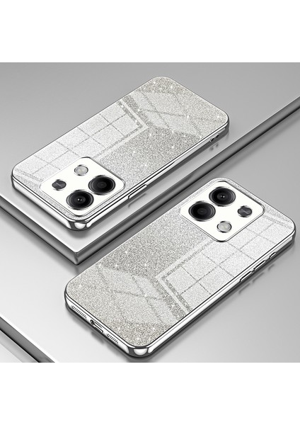 Xiaomi Için Redmi Note 13 5g Glitter Tasarım Tpu Kapak Kesin Kesme Cep Telefonu Kılıf Silver (Yurt Dışından)
