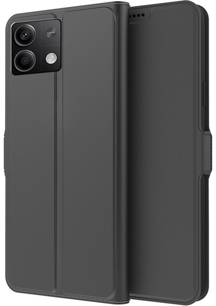 Xiaomi Için Redmi Note 13 5g Telefon Kılıfı Pu Deri Stand Kapağı Kart Yuvaları Black (Yurt Dışından)