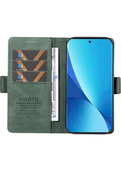 Xiaomi Için 12 Lite 5g Cilt Touch Telefon Kapağı Pu Deri Stand Kabuk Cüzdan Kılıf Yeşil (Yurt Dışından) fiyatları