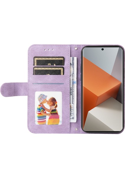 Xiaomi Redmi Için Note 13 Pro+ 5g Cüzdan Kılıfı Kılıflı Deri Touch Deri Telefon Kapağı Strap-Purple (Yurt Dışından) fiyatları