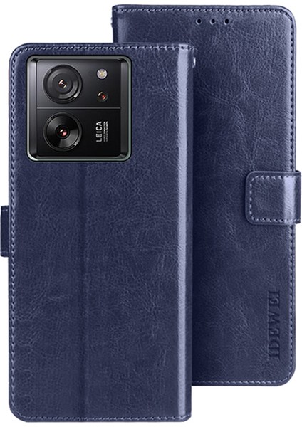 Xiaomi 13T/13T Pro/redmi K60 Ultra Case Pu Deri Standı Manyetik Toka Telefon Kapak-Dark Mavi (Yurt Dışından)