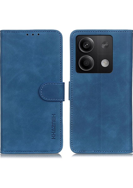 Xiaomi Için Redmi Note 13 5g Case Retro Pu Deri Akıllı Telefon Stand Kapak Mavisi (Yurt Dışından)