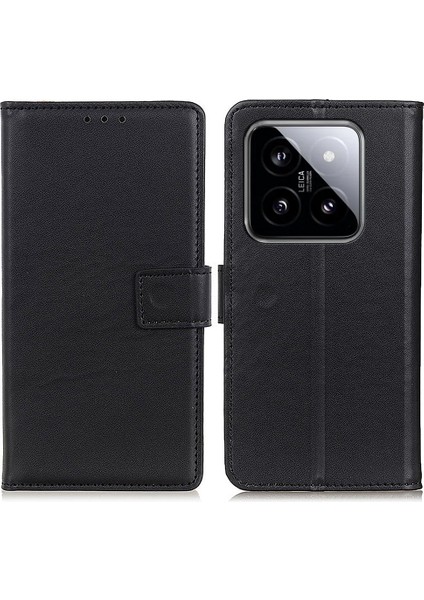 Xiaomi 14 Pro Case Cüzdanı Pu Deri Damla Geçirmez Telefon Kapağı Black (Yurt Dışından)