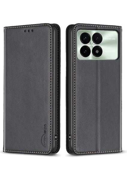 Xiaomi Için Redmi K70 5G/K70 Pro 5g Kılıf Stand Pu Deri Flip Cover 3 Kart Yuvası Black (Yurt Dışından)