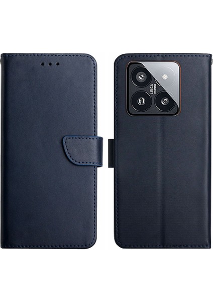 Xiaomi 14 Pro Vaka Magnetic Soft Orijinal Inek Deri Telefon Kapak Blue (Yurt Dışından)