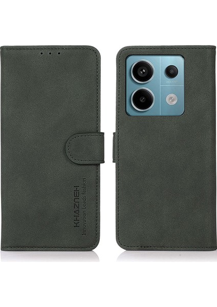 Xiaomi Için Redmi Note 13 Pro 5g Cep Telefon Kılıfı Pu Deri Cüzdan Flip Kapak Yeşillüğü (Yurt Dışından)
