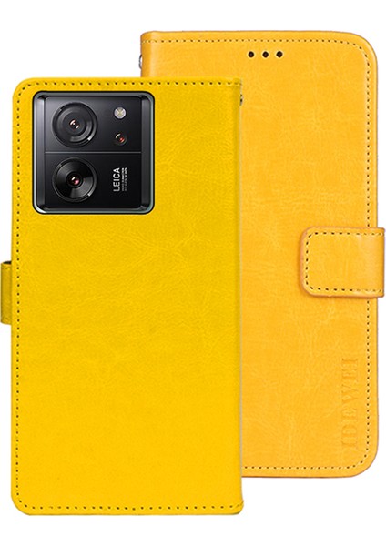 Xiaomi 13T/13T Pro/redmi K60 Ultra Case Pu Deri Standı Manyetik Toka Telefon Kapağına Sarı (Yurt Dışından)