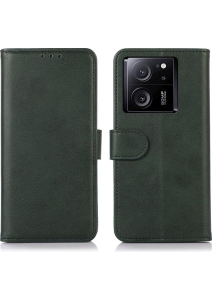 Xiaomi 13T/13T Pro/redmi K60 Ultra Vaka Şok Geçirmez Cüzdan Stand Cep Telefonu Kapak Yeşil (Yurt Dışından)