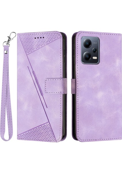 Xiaomi Redmi Için Deri Telefon Kılıfı Note 12 Pro 5g/12 Pro Speed ​​5g/poco X5 Pro 5g, Üçgen Basılı Stand Cüzdanı Kapak-Doğru (Yurt Dışından)