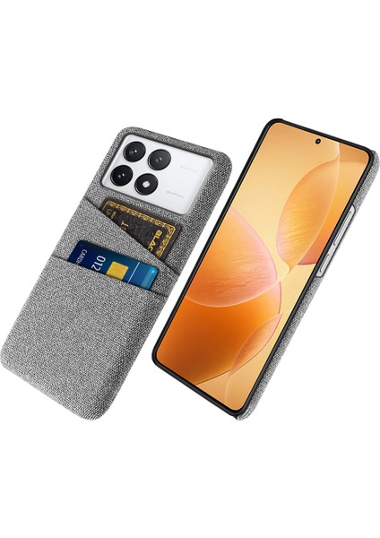Xiaomi Için Redmi K70 5G/K70 Pro 5g Kart Yuvaları ile Kart Bezi Doku Telefon Kapak Işık Gri (Yurt Dışından)