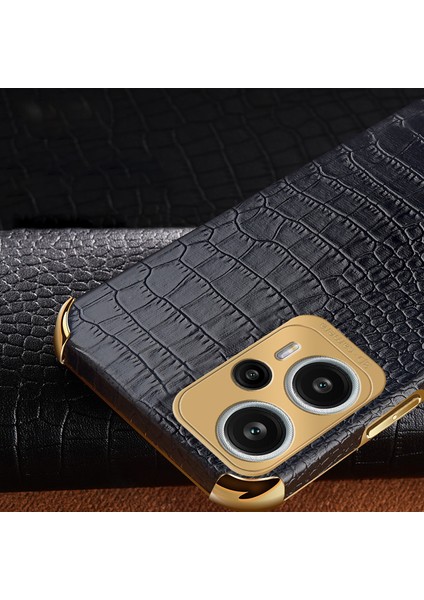 Xiaomi Redmi Için Telefon Kabuğu Not 12 Turbo/poco F5 5g Case Timsah Doku Deri+Tpu Kapak-Beyaz (Yurt Dışından)