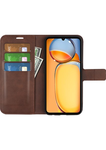 Xiaomi Redmi Için 13C 4g/poco C65 4g Case Balf Doku Pu Deri+Tpu Akıllı Telefon Muhafızları Kapak-Kahverengi (Yurt Dışından) fiyatları