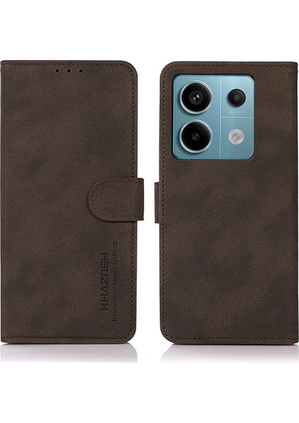 Xiaomi Için Redmi Note 13 Pro 5g Cep Telefon Kılıfı Pu Deri Cüzdan Flip Cover-Brown (Yurt Dışından)