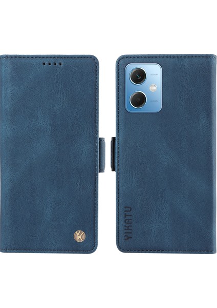 Xiaomi Redmi Için Pu Deri Cüzdan Kılıfı Not 12 5g (Çin)/(Hindistan)/(Global)/poco X5 5g, Cilt Touch Stand Telefon Kapak Mavisi (Yurt Dışından)