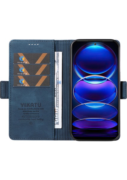Xiaomi Redmi Için Pu Deri Cüzdan Kılıfı Not 12 5g (Çin)/(Hindistan)/(Global)/poco X5 5g, Cilt Touch Stand Telefon Kapak Mavisi (Yurt Dışından) fiyatları
