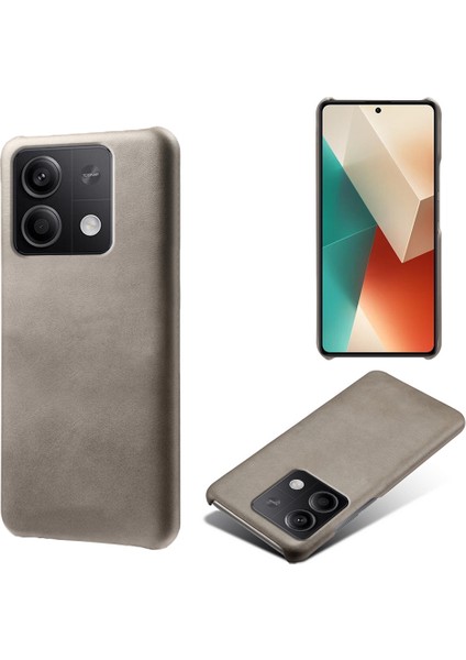 Xiaomi Için Redmi Note 13 5g Case Balf Dokusu Önleyici Pu+Pc Telefon Shell-Grey (Yurt Dışından)