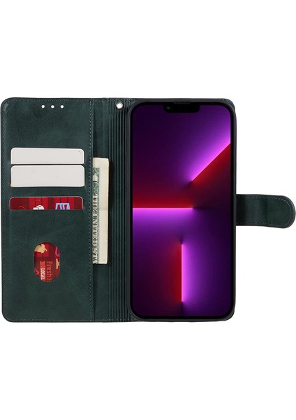 Xiaomi Için Pu Deri Telefon Kapağı 13T/13T Pro/redmi K60 Ultra Kılıf Cüzdan Stand Kabuk-Midnight Green (Yurt Dışından)