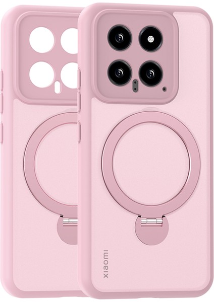 Xiaomi 14 Pro Magnetic Case Pc+Tpu Telefon Kapak Ring Tutucu Kickstand-Pink (Yurt Dışından)