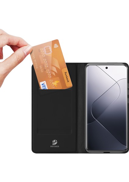 Xiaomi 14 Pro Case Deri Telefon Kapağı Kart Yuvası Black (Yurt Dışından) fiyatları