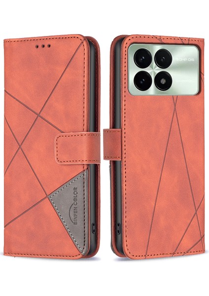 Xiaomi Redmi Için K70E 5g Deri Cüzdan Kılıfı Tam Koruma Flip Cover-Brown (Yurt Dışından)