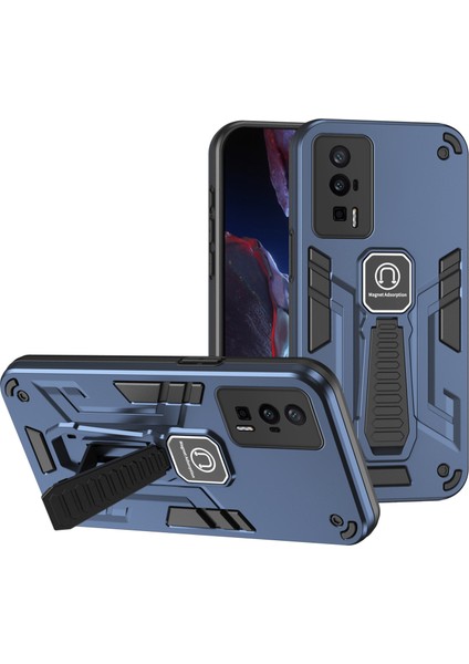 Xiaomi Redmi K60 5G/K60 Pro 5g/poco F5 Pro 5g Telefon Kılıfı Görünmez Kickstand Cover-Blue Için (Yurt Dışından)