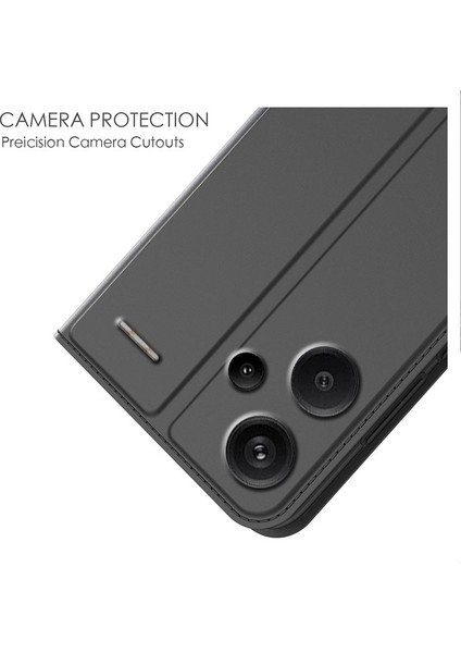 Xiaomi Redmi Için Note 13 Pro+ Kart Standı Pu Deri Cep Telefonu Kart Yuvası-Black ile (Yurt Dışından)