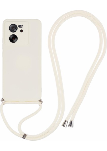 Xiaomi 13T/13T Pro/redmi K60 Ultra Kılıf Yumuşak Fiber Astar Long Lanyard-White ile Katpu Kapağı (Yurt Dışından)