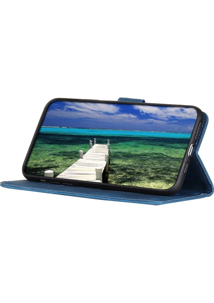 Xiaomi Redmi Için 13C 4g/poco C65 4g Case Case Telefon Kabuğu Pu Deri Retro Stand Cep Telefonu Kapak Mavisi (Yurt Dışından) fiyatları