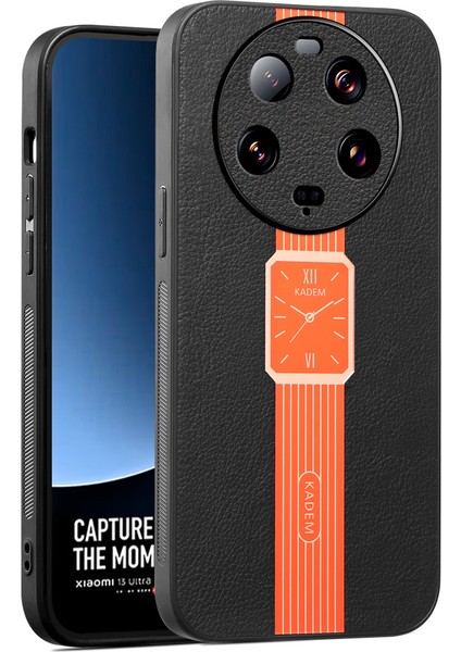 Xiaomi 13 Ultra Case Pu Deri+Tpu+Akrilik Cep Telefonu Geri Kapak-Orange (Yurt Dışından)