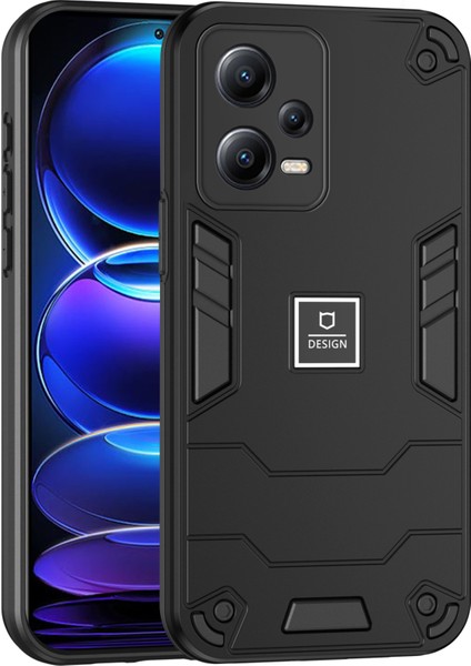 Xiaomi Redmi Için Note 12 Pro+ 5g Telefon Kılıfı Bırak Koruma Kapağı Pc+ Tpu 2 1-Black (Yurt Dışından)